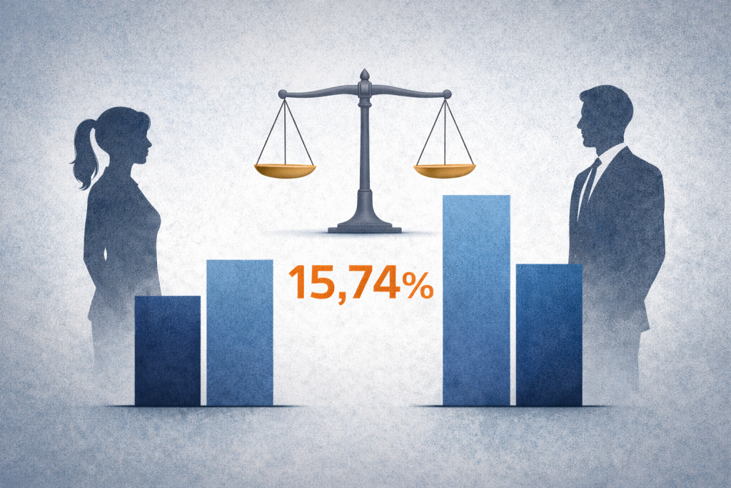 Brecha salarial: ellas cobran un 15,74% menos