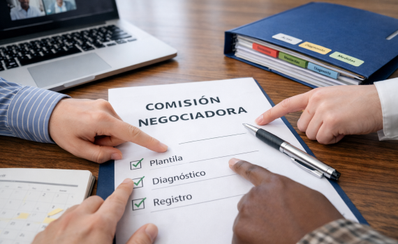 Comisión negociadora en acción